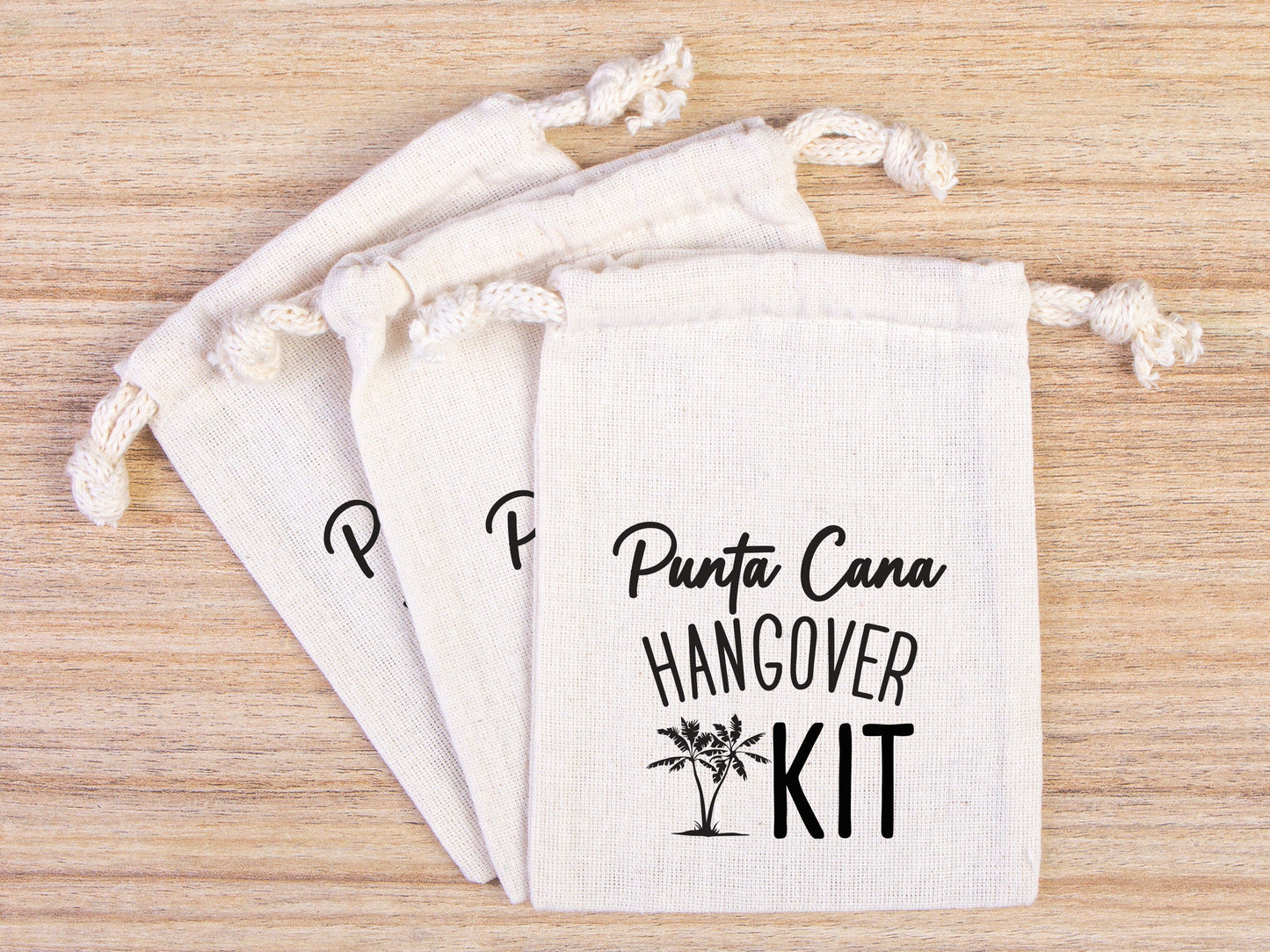 Punta Cana Hangover kit Bag, Bachelorette Favor Party Bags, Survival, Recovery Party Custom Name Print, Organic Cotton Drawstring Pouchs Bag