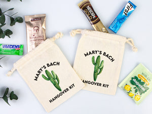 Cactus Hangover Kit Bags - Party Recovery Kit Bags - Survival Kit Pouch - Custom Hangover Bags - Bachelorette Party