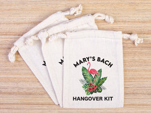 Flamingo Hangover Kit Bags - Party Recovery Surival kit Bags - Custom Name Hangover bags - Bachelorette Party - Custom Text or Photo