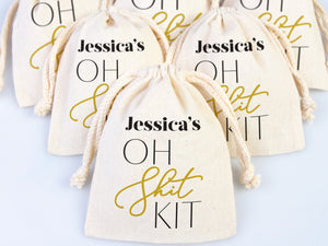 Oh Shit Kit hangover kit bags With Your name or Desing, Bachelorette Party, Survival Kits, Hangover Kits, Organic Pouches, Custom Bags