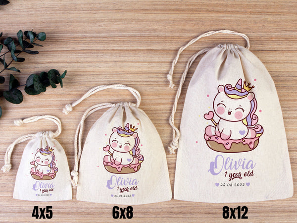 1st Birthday Favour Bags, Custom Party Bags for first birthday, Personalized Favor Bags