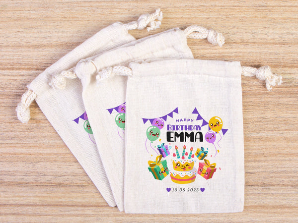 Happy Birthday Custom Name Bags,  Custom Party Bags for first birthday, Personalized Bags - Custom Goodie Bags