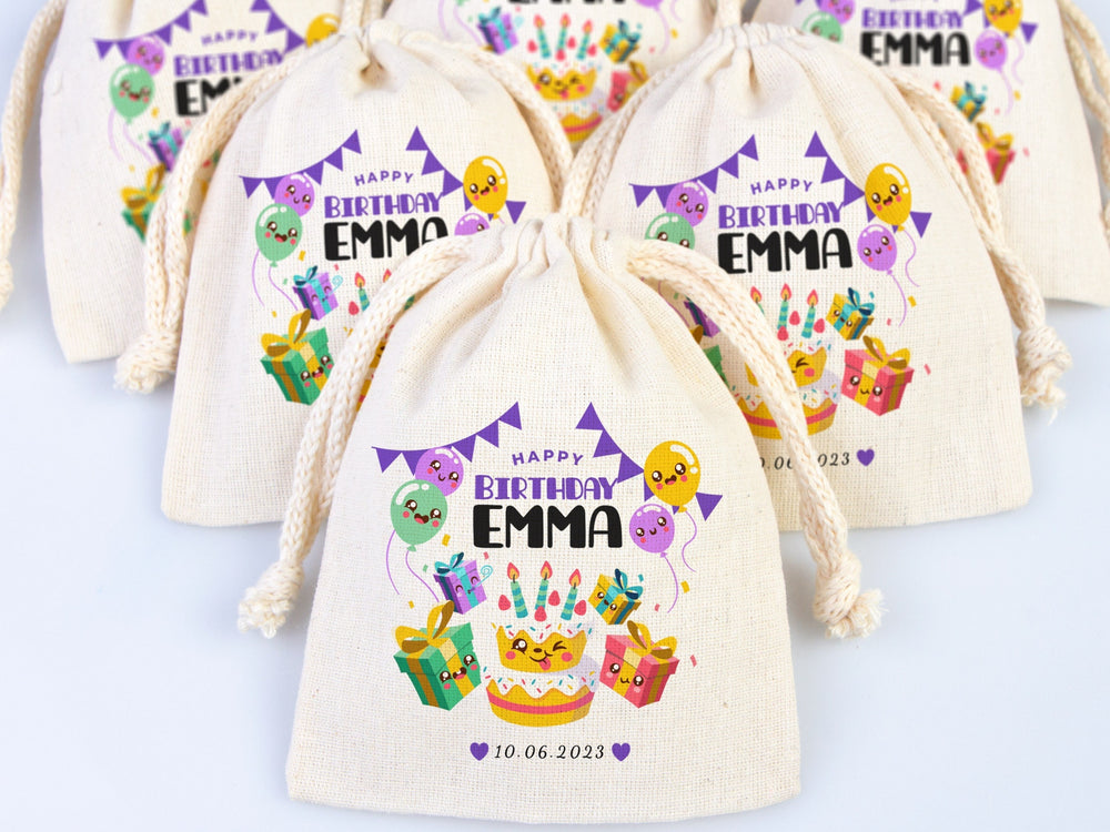 Happy Birthday Custom Name Bags,  Custom Party Bags for first birthday, Personalized Bags - Custom Goodie Bags
