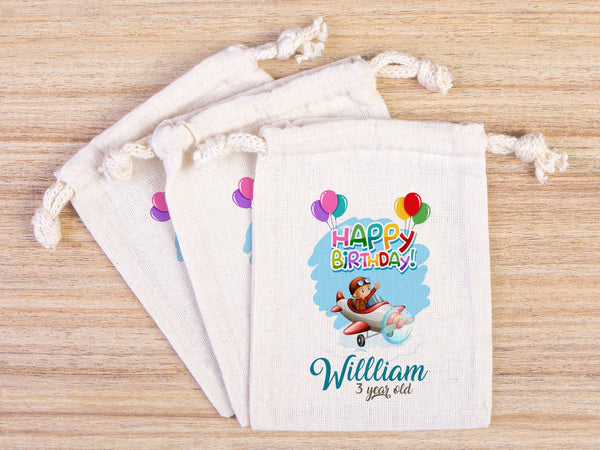 Happy Birthday Favour Bags,  Custom Party Bags for first birthday, Personalized Bags - Custom Goodie Bags - Happy Animals For Kids
