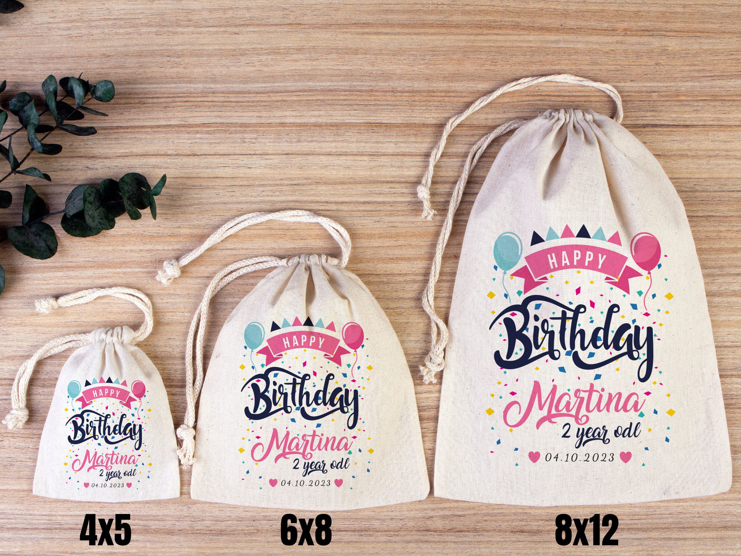 Happy Birthday Gİft Bags, Custom Party Bags for first birthday, Personalized Bags - Custom Goodie Bags - Happy Animals For Kids