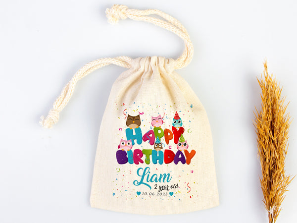 Custom Name, Happy Birthday Gİft Bags, Party Bags for first birthday, Personalized Bags - Custom Goodie Bags - Happy For Kids
