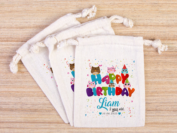 Custom Name, Happy Birthday Gİft Bags, Party Bags for first birthday, Personalized Bags - Custom Goodie Bags - Happy For Kids