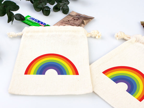 Rainbow Design Gİft Bag , Custom Party Bags for first birthday, Personalized Bags - Custom Goodie Bags - packing bags - jewellery bags