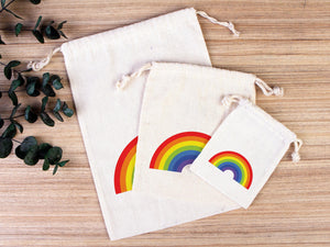 Rainbow Design Gİft Bag , Custom Party Bags for first birthday, Personalized Bags - Custom Goodie Bags - packing bags - jewellery bags