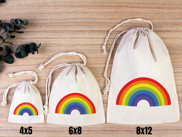 Rainbow Design Gİft Bag , Custom Party Bags for first birthday, Personalized Bags - Custom Goodie Bags - packing bags - jewellery bags