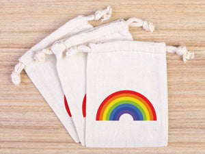 Rainbow Design Gİft Bag , Custom Party Bags for first birthday, Personalized Bags - Custom Goodie Bags - packing bags - jewellery bags