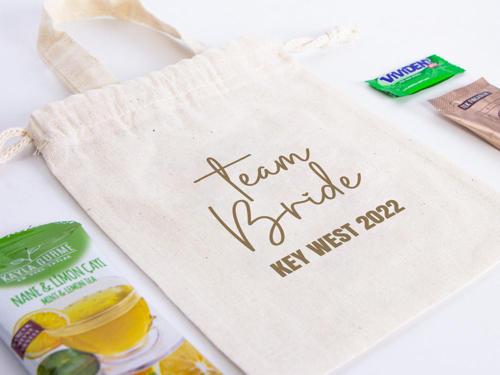 Team Bride Favor Bags 6"x8" – Custom Wedding Recovery & Survival Kit Pouches