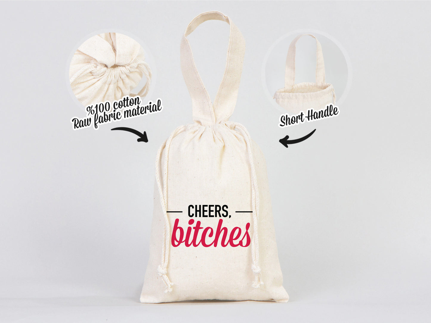 Favor Bag 6"W x 8"H (15.5 cm x 20 cm) Gİft Bag, Favor Bag, Birthday Bag - Reusable Bags, Organic Cotton Gİft Bags