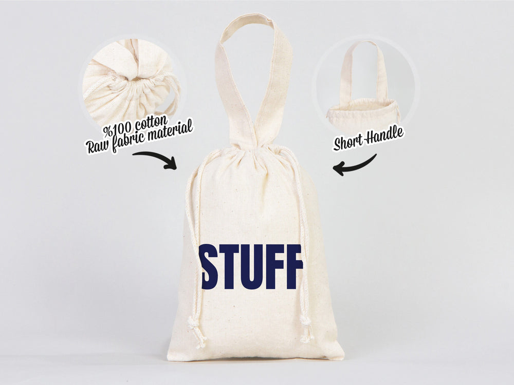 But First Champagne Bag, 6"W x 8"H (15 cm x 20 cm) Hangover kit Bag - Birthday Bag Organic Cotton