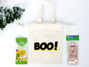 Boo Party Favor Bags - 6"W x 8"H (15 cm x 20 cm) Wedding Festival, Party Favor Bags, Cotton Favor Bags