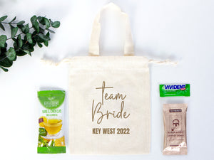 Team Bride Favor Bags 6"x8" – Custom Wedding Recovery & Survival Kit Pouches
