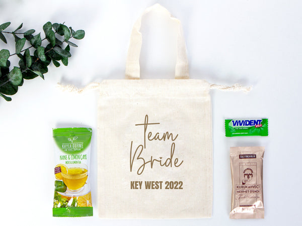 Team Bride Favor Bags 6"x8" – Custom Wedding Recovery & Survival Kit Pouches