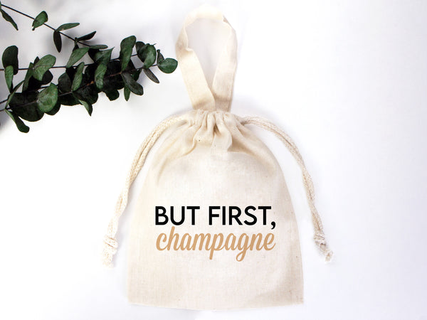Hangover kit Bag  6"W x 8"H (15.5 cm x 20 cm) Favor Bag -  Birthday Bag Organic Cotton