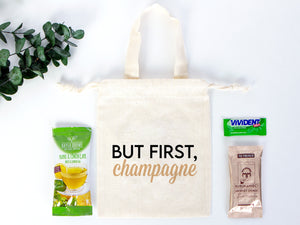 Hangover kit Bag  6"W x 8"H (15.5 cm x 20 cm) Favor Bag -  Birthday Bag Organic Cotton
