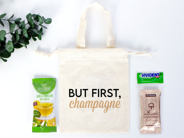 Hangover kit Bag  6"W x 8"H (15.5 cm x 20 cm) Favor Bag -  Birthday Bag Organic Cotton