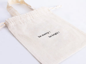 Be Merry, Be Bright Bags - 6"W x 8"H (15 cm x 20 cm) - Custom Family or Company Bags  Add Logo & Text