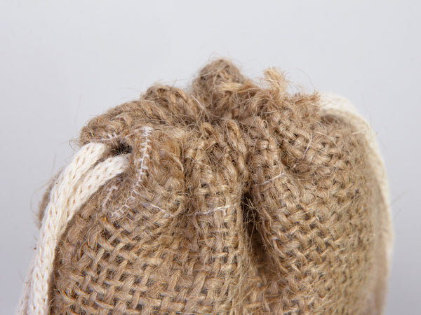 Jute drawstring Bag  4"W x 5"H (10 cm x 13 cm) - Custom Coffee Bag  - Packing Bag - Burlap Bags with Drawstring - 100% Natural Jute Bags - Stock Bag