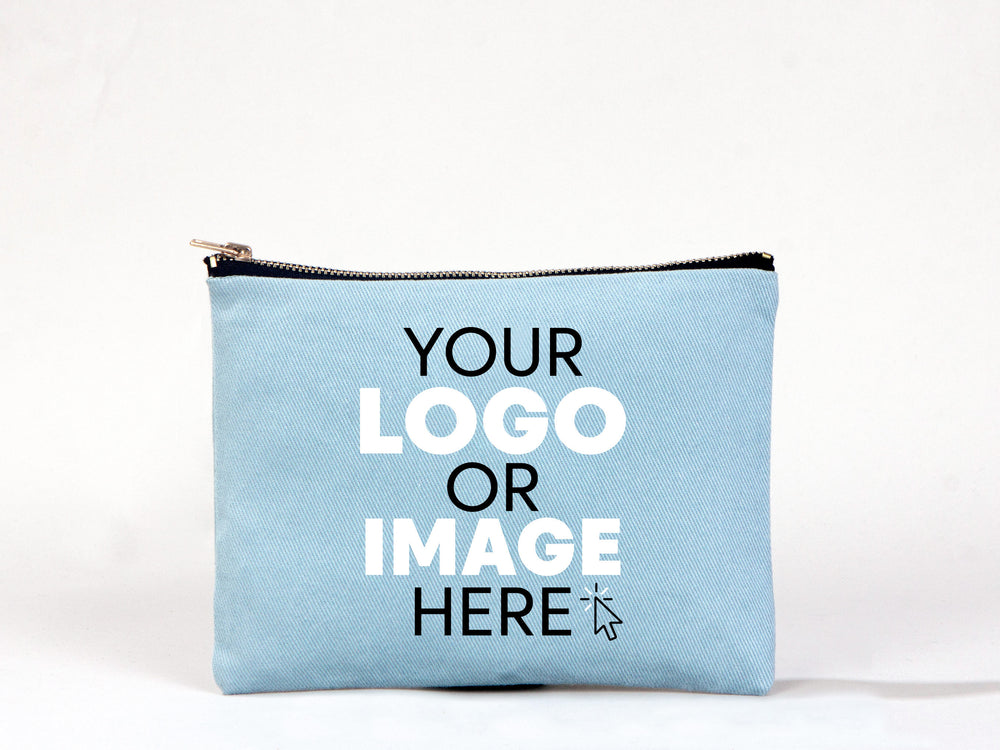 Organizer Cosmetic Bag ,Blue Clutch Bag 8"W x 6"H (21x15cm), Logo Design Make Up Bag, Makeup Bag, Personalized Clutch Bag, Make-Up Bag