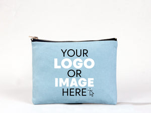 Organizer Cosmetic Bag ,Blue Clutch Bag 8"W x 6"H (21x15cm), Logo Design Make Up Bag, Makeup Bag, Personalized Clutch Bag, Make-Up Bag