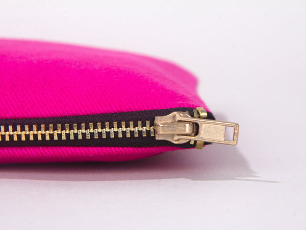 Customize Your Logo on Fuchsia Clutch Bag -  8"W x 6"H ( 21cm x 15cm ) Personalized Makeup Bag, Logo Design Cosmetic Bag, Clutch Bag