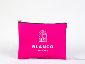 Customize Your Logo on Fuchsia Clutch Bag -  8"W x 6"H ( 21cm x 15cm ) Personalized Makeup Bag, Logo Design Cosmetic Bag, Clutch Bag