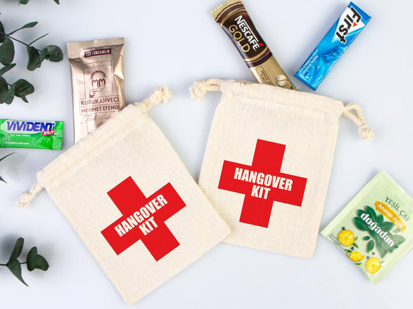Hangover Kit Bags -  Party Recovery Kit Bags - Survival kit pouch  3 Different size Hangover bag Models - Bachelorette Party