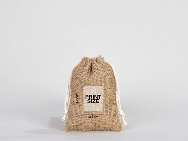 Jute drawstring Bag  4"W x 5"H (10 cm x 13 cm) - Custom Coffee Bag  - Packing Bag - Burlap Bags with Drawstring - 100% Natural Jute Bags - Stock Bag
