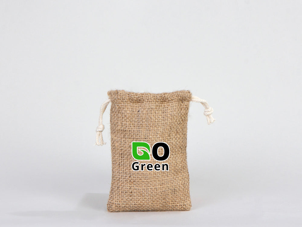 Jute drawstring Bag  4"W x 5"H (10 cm x 13 cm) - Custom Coffee Bag  - Packing Bag - Burlap Bags with Drawstring - 100% Natural Jute Bags - Stock Bag