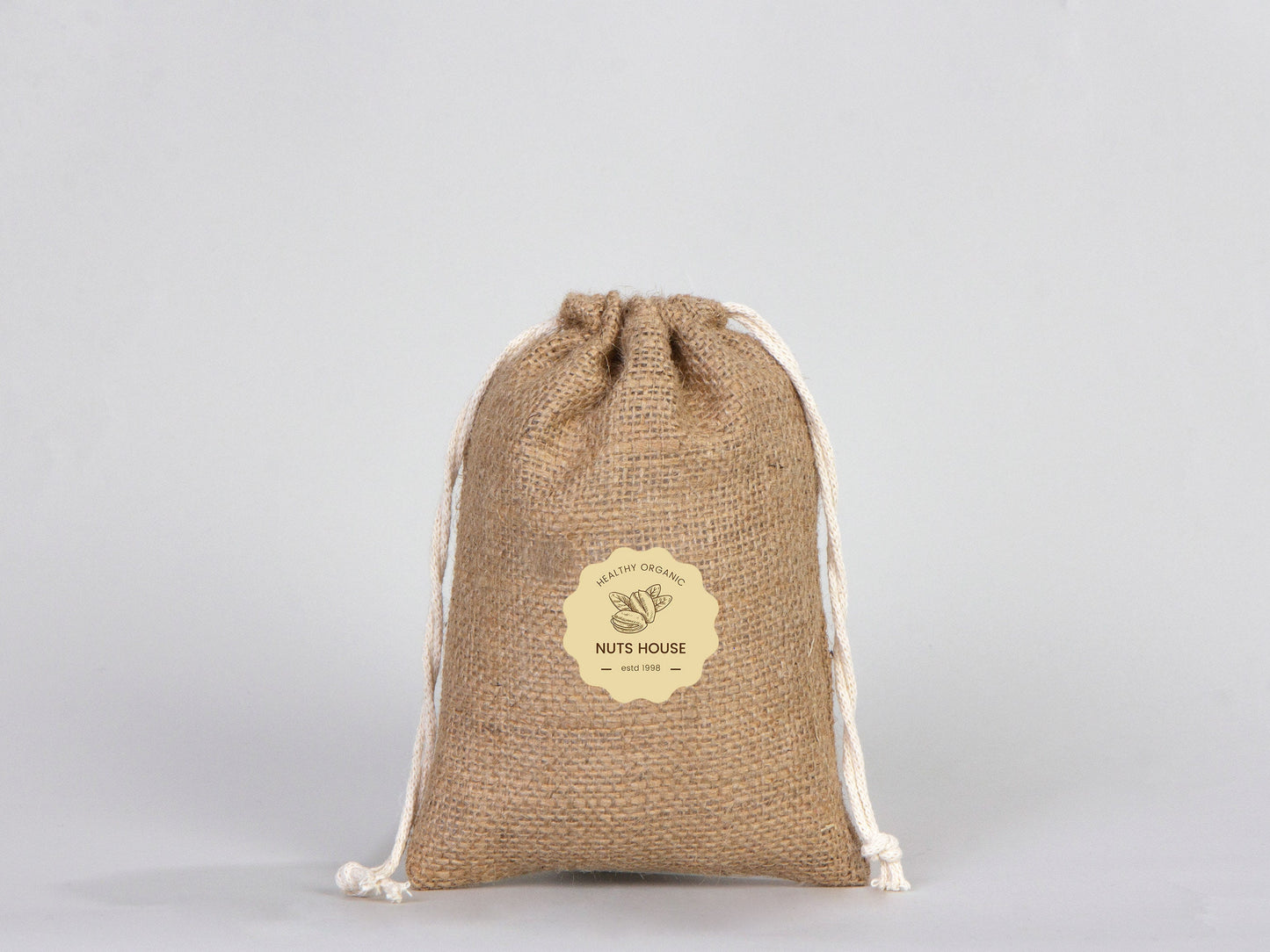 Burlap Drawstring Bags 6"W x 8"H (15 cm x 20 cm) - Custom Jute Bag  - Burlap Bags with Drawstring - 100% Natural Jute Bags