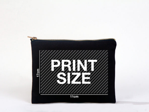 Custom Black Clutch Bag 8"W x 6"H (21 cm x 15 cm), Colorful Clutch Bag, Cosmetic Makeup Bag, Bridesmaid Cosmetic Bag