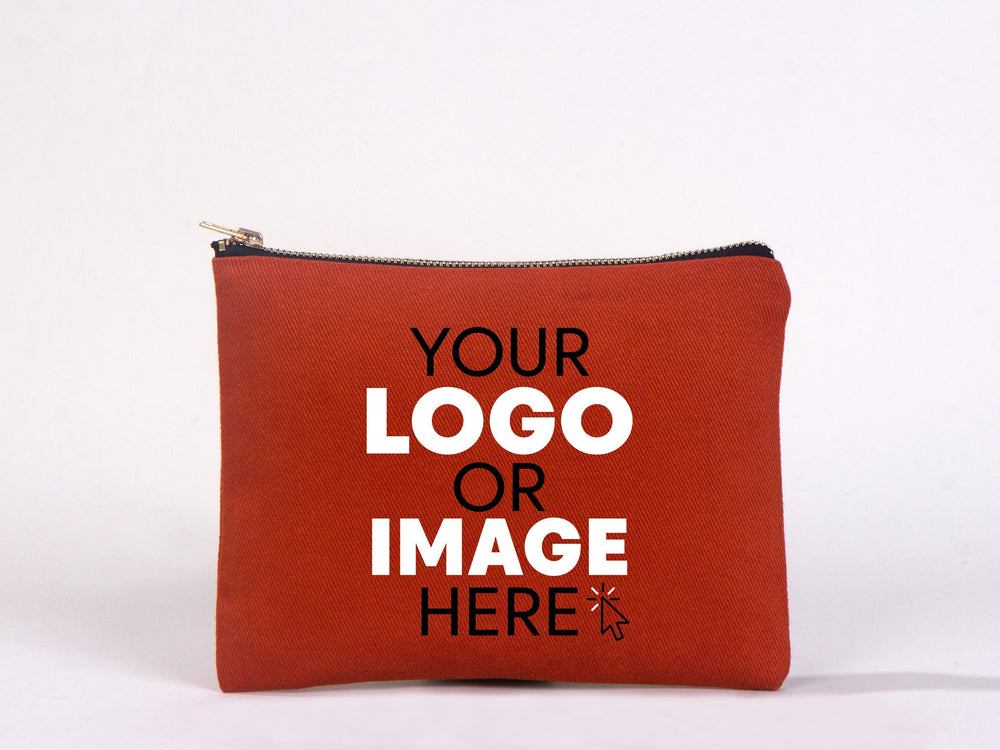 Clutch Bag 8"W x 6"H (21 cm x 15 cm) , Makeup Bag Bridesmaid Cosmetic Bag , Personalized Clutch Bag, Zip Pouch Bag, Print Your Logo