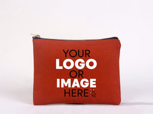Clutch Bag 8"W x 6"H (21 cm x 15 cm) , Makeup Bag Bridesmaid Cosmetic Bag , Personalized Clutch Bag, Zip Pouch Bag, Print Your Logo