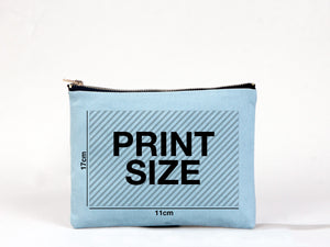 Organizer Cosmetic Bag ,Blue Clutch Bag 8"W x 6"H (21x15cm), Logo Design Make Up Bag, Makeup Bag, Personalized Clutch Bag, Make-Up Bag