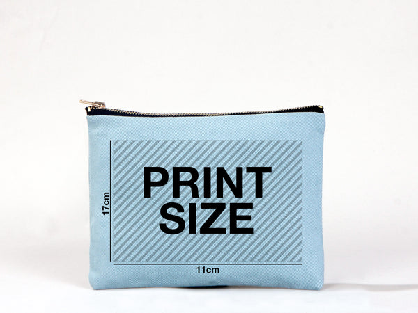 Organizer Cosmetic Bag ,Blue Clutch Bag 8"W x 6"H (21x15cm), Logo Design Make Up Bag, Makeup Bag, Personalized Clutch Bag, Make-Up Bag