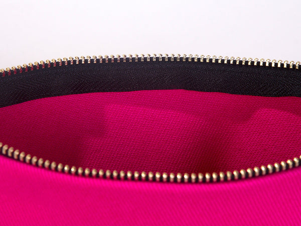 Customize Your Logo on Fuchsia Clutch Bag -  8"W x 6"H ( 21cm x 15cm ) Personalized Makeup Bag, Logo Design Cosmetic Bag, Clutch Bag