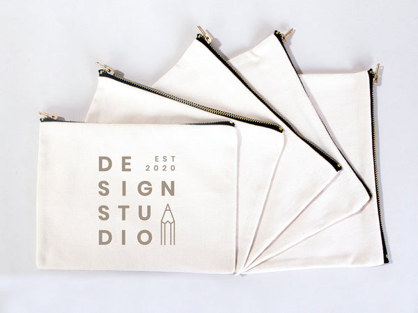 Custom Clutch Bag, 8"W x 6"H (21 cm x 15 cm) Logo Design Make Up Bag, Personalized Clutch Bag, Personalized Makeup Bag
