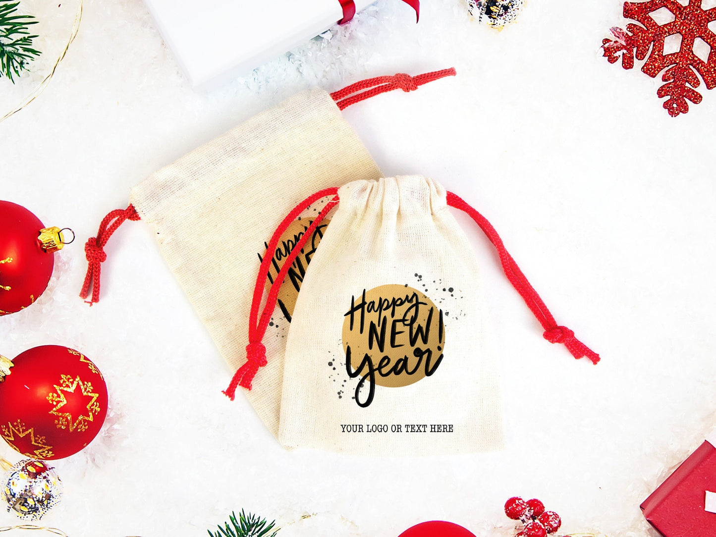 Celebrate the New Year with Personalized Gift Bags - Company Gift Bags - Custom Designs Available - Perfect for Corporate Events, Holiday Parties