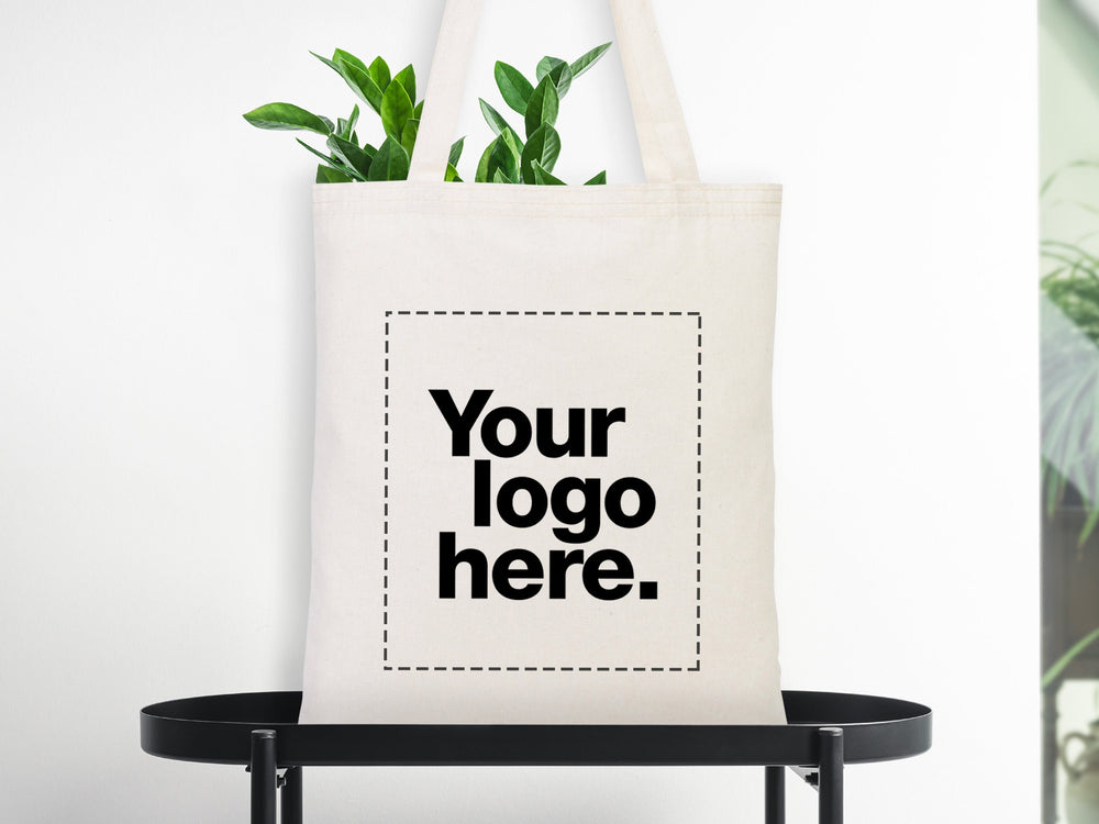 Personalized Cotton Tote Bags – 14"x16" Custom Printed Reusable Totes