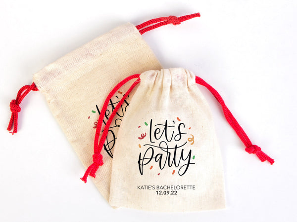 Lets Party Bags  Party Recovery Kit Bags -  4"W x 5"H (10 cm x 13 cm) Custom Hangover Bags - Bachelorette Party  - Wedding Tote Bag - Hen Party