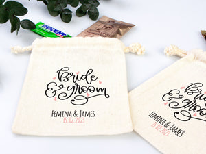 Personalized Bride & Groom Bags – Custom Wedding Party Tote with Name or Design – Bachelorette & Bridal Party Gift Bag