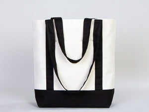 Large Trend Canvas Shopping Bag with Black Handle, 16"W x 14"H x 5"L, Large Tote Bag 12 Oz, Personalized
