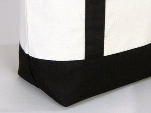 Large Trend Canvas Shopping Bag with Black Handle, 16"W x 14"H x 5"L, Large Tote Bag 12 Oz, Personalized