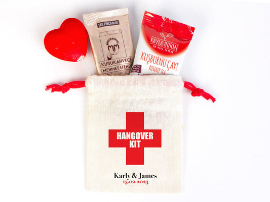 Hangover Kit Bags - 4"W x 5"H (10 cm x 13 cm) Party Recovery Kit Bags - Custom Hangover Bags - Custom With Your name or Design, Bachelorette Party