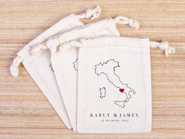 Italy Wedding Recover Kit Bags,  Italian Wedding Favor Bag, Custom With Your name or Design, Bachelorette Party