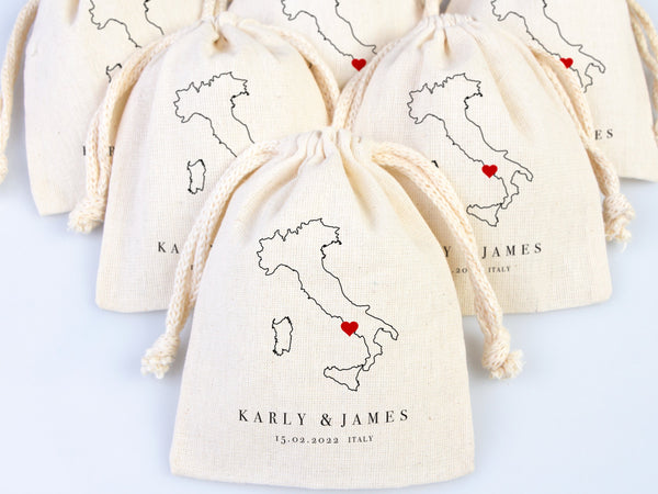 Italy Wedding Recover Kit Bags,  Italian Wedding Favor Bag, Custom With Your name or Design, Bachelorette Party